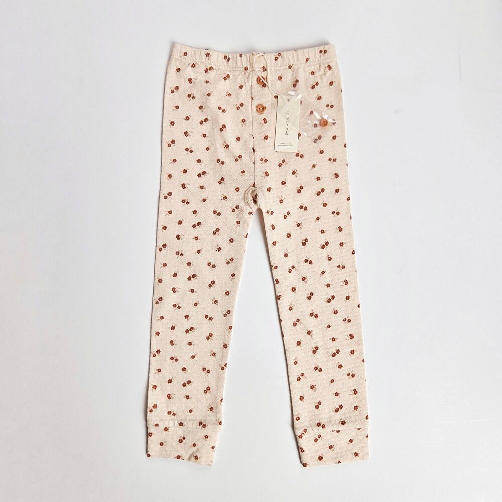 NWT Quincy Mae Petite Floral Pointelle Leggings Size 4-5Y